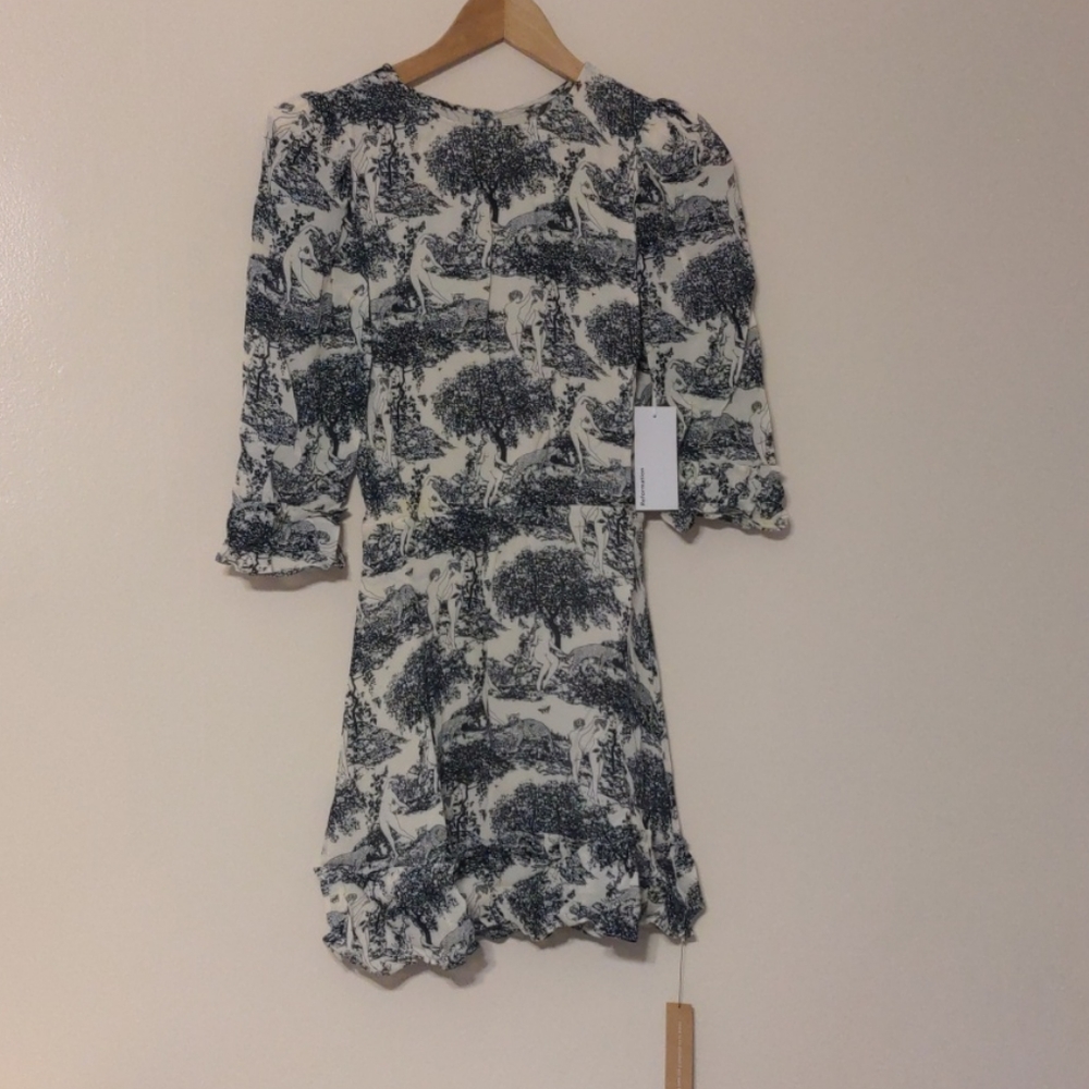 Reformation Blue and White Printed Dress